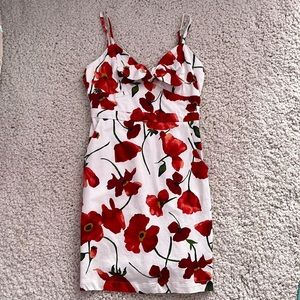 Gianni Bini GB Tie Front Poppy Floral Dress